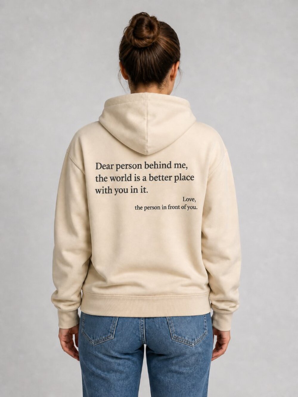 Dear Person Behind Me Hoodie Tan Cream Women's Small